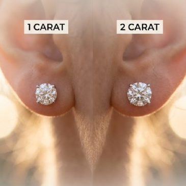 Can you spot the difference between 1 and 2 carats? On your ears, it’s nearly impossible. The visual gap is only 40%, and cut ma…