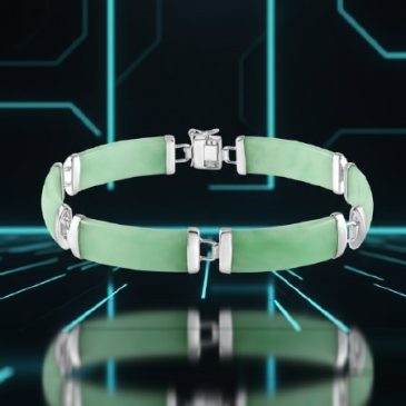 “✨ Adorn your wrist with this Elegant Jade and Silver Bracelet, featuring intricate details for a timeless look. The vibrant jad…