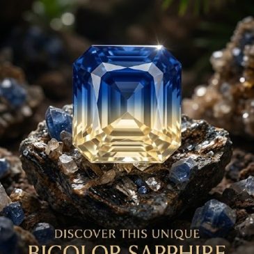 Discover this unique bicolor sapphire from Sri Lanka. Natural gradients of titanium and iron create a stunning transition from d…