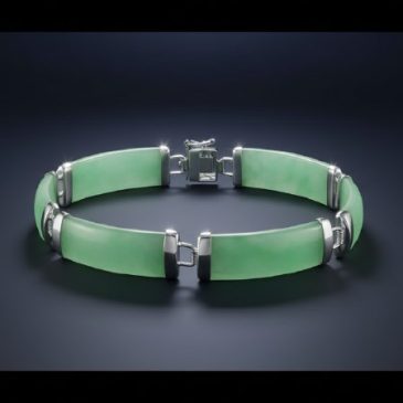 This exquisite bracelet blends the timeless serenity of green jade with the sleek elegance of polished silver. A perfect balance…