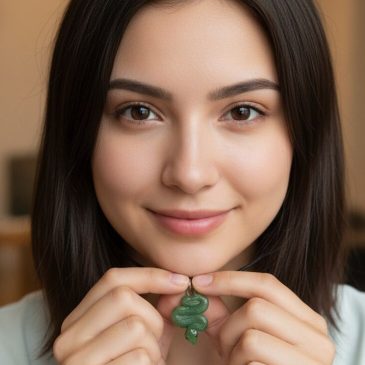Elegant hand-carved natural jade pendant. A timeless symbol of harmony and sophisticated style for any outfit….