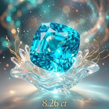 This 8.26 ct Copper-Bearing Tourmaline showcases a vivid, saturated hue. A rare collector’s gem defined by its exceptional clari…