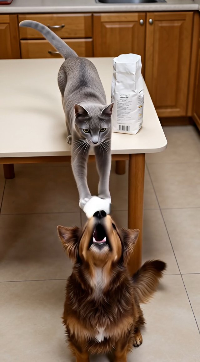 A Curious Cat Knocks Over a Glass